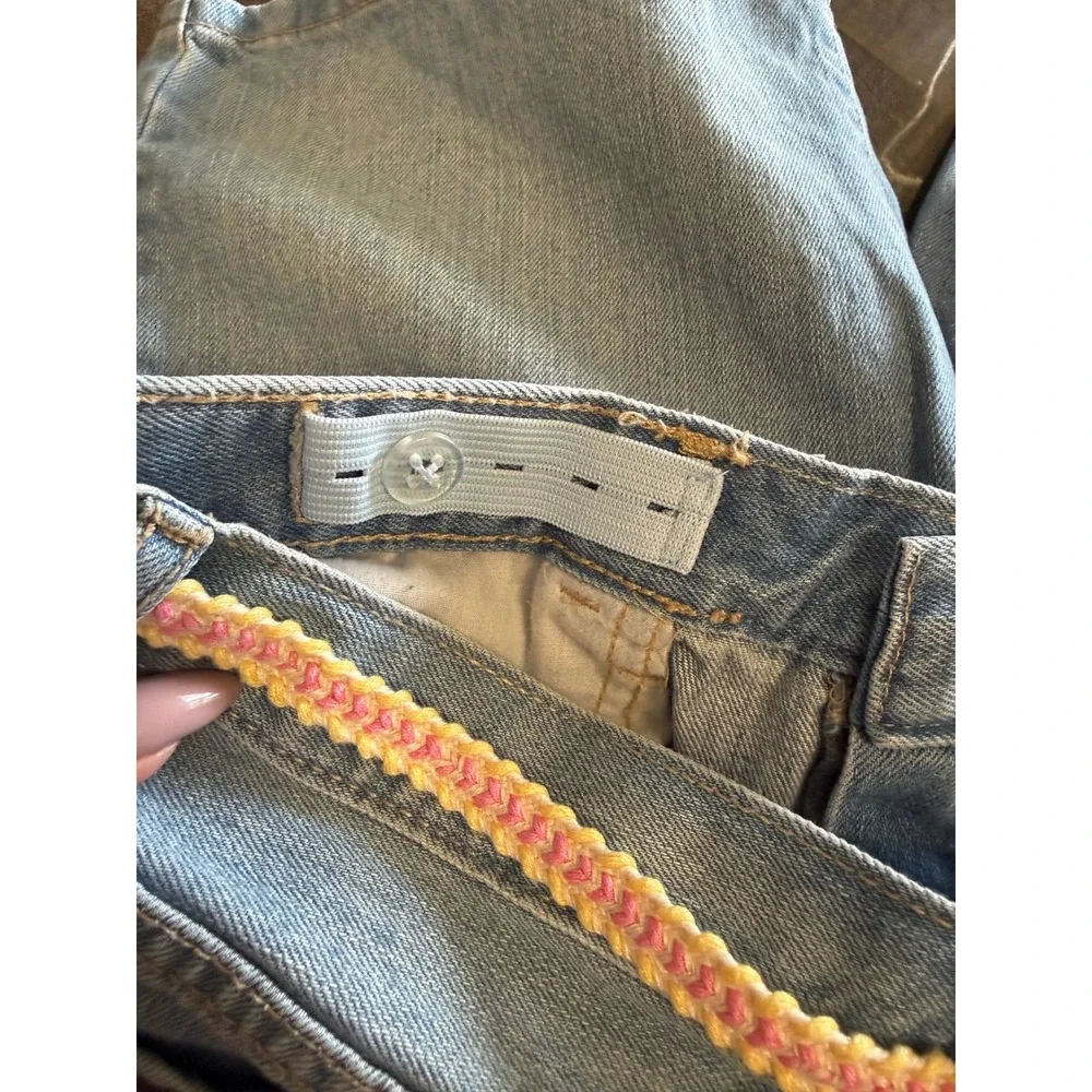 The Childrens Place Girls Light Wash Denim Midi Shorts Braided Belt Size 10 Plus